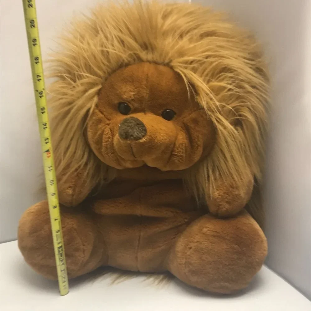 Jumbo Giant Brown Fluffy Porcupine Plush Stuffed Animal Soft Toy 20" - Picture 2 of 6